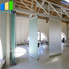 3つのmの高さのFramelessガラス折れ戸を滑らせる移動可能な隔壁のガラス壁のオフィス