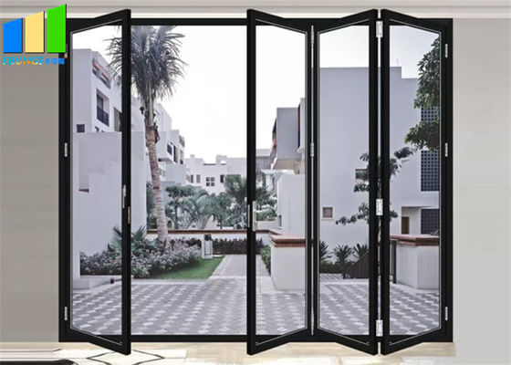 アコーディオンの設計Bifold外部のアルミ合金のガラス折りたたみのテラスのドア