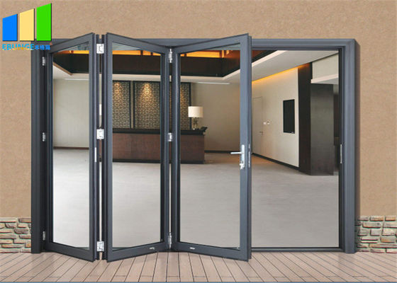アコーディオンの設計Bifold外部のアルミ合金のガラス折りたたみのテラスのドア