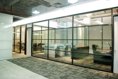 オフィス/会議室のためのまっすぐな形のスライド ガラスの隔壁