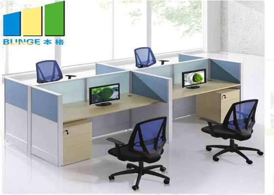 商業4つの座席キュービクルの机の現代テーブルのモジュラー オフィス ワークステーション キャビネットのオフィス用家具