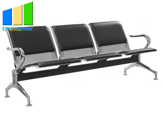 商業鋼鉄ベンチ3-Seater空港革待っている椅子