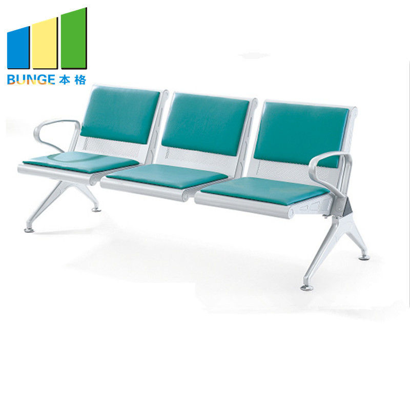 病院/オフィスの公共の待っている椅子3のSeaterのステンレス鋼の足Puの革