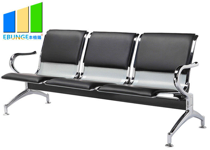 商業鋼鉄ベンチ3-Seater空港革待っている椅子